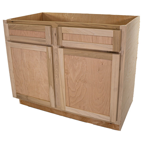 Kitchen Sink Base Cabinet | Unfinished Poplar | Shaker Style | 42"