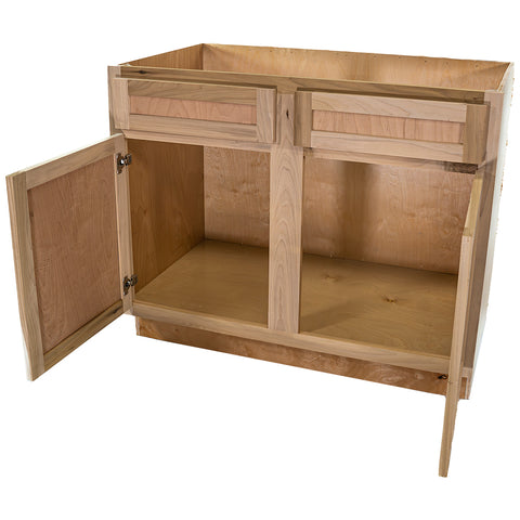 Kitchen Sink Base Cabinet | Unfinished Poplar | Shaker Style | 42"