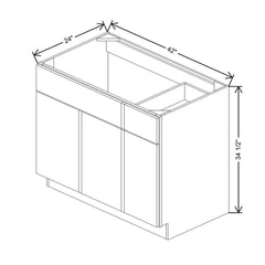 CNC Country Oak Honey 42" W Right Combination Sink Base Cabinet