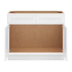 CNC Luxor 5-Piece White 42" W 2 Drawer Front Double Door Sink Base Cabinet
