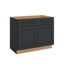 Modernform Cabinet Onyx Black Shaker 42" W X 34 1/2" H X 24" D Double Door Sink Base Cabinet