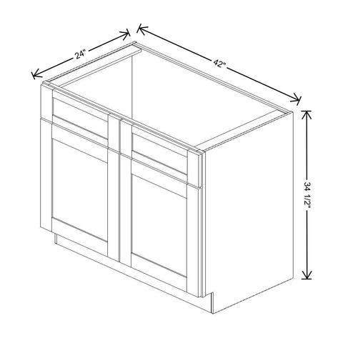 Fabuwood Quest Metro Frost 42" W X 34 1/2" H X 24" D Double Door Sink Base Cabinet