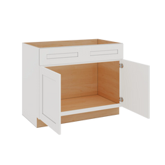 Modernform Cabinet White Shaker 42" W X 34 1/2" H X 24" D Double Door Sink Base Cabinet