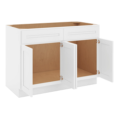 CNC Luxor 5-Piece White 48" W 2 Drawer Four Door Sink Base Cabinet