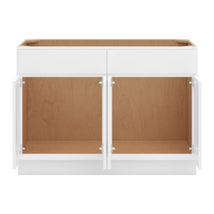 CNC Luxor White 48" W 2 Drawer Four Door Sink Base Cabinet