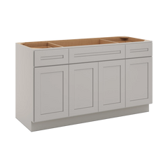 CNC Luxor 5-Piece Misty Grey 60" W Combination Sink Base Cabinet