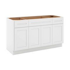 CNC Luxor 5-Piece White 60" W Combination Sink Base Cabinet