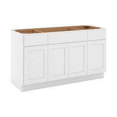 CNC Luxor White 60" W Combination Sink Base Cabinet