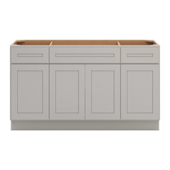 CNC Luxor 5-Piece Misty Grey 60" W Combination Sink Base Cabinet