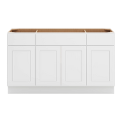 CNC Luxor White 60" W Combination Sink Base Cabinet