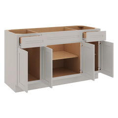 CNC Luxor 5-Piece Misty Grey 60" W Combination Sink Base Cabinet