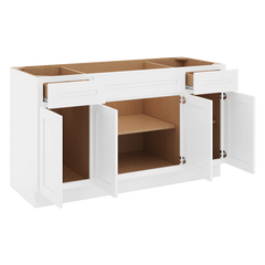 CNC Luxor 5-Piece White 60" W Combination Sink Base Cabinet