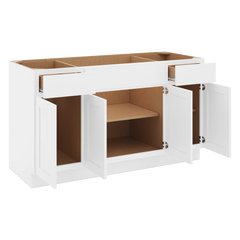 CNC Luxor White 60" W Combination Sink Base Cabinet