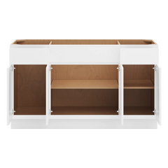 CNC Luxor White 60" W Combination Sink Base Cabinet