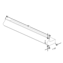 J&K Pearl Glazed H9 96" W Light Rail Molding