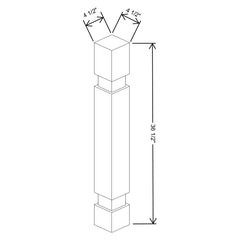 Fabuwood Allure Galaxy Cloud White 4 1/2" W X 36 1/2" H X 4 1/2" D Standard Post