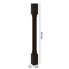J&K Espresso K8 Full Turn Post 3"W x 34 1/2" H x 3" D