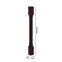 J&K Java Coffee S1 Full Turn Post 3"W x 34 1/2" H x 3" D