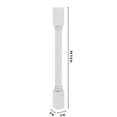 J&K Pure B5 Full Turn Post 3"W x 34 1/2" H x 3" D