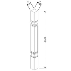 Fabuwood Allure Luna Kona 3"W X 36 1/2"H X 3"D Standard Post