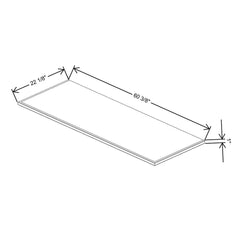 Fabuwood Allure Galaxy Graphite Black 60 3/8" W X 1" H X 22 1/8" D Shaker Platform For V60