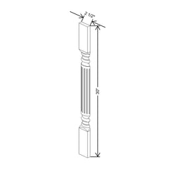 CNC Concord Park Ave White 30" H Spindle Fluted