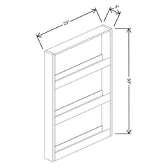 Fabuwood Quest Metro Frost Base Spice Pull Filler 3" w/Blum Slides{Fil/Cab Ordered Separately}
