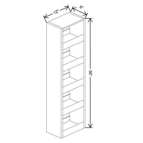 Fabuwood Allure Luna Dove 06"W X 36"H Spice Pull Out Wall {Fil/Cab Ordered Separately}