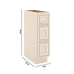 J&K Pearl Glazed H9 Vanity 3 Drawer Base 09" W x 33" H x 21" D