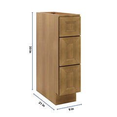 J&K Butterscotch B8 Vanity 3 Drawer Base 09" W x 33" H x 21" D