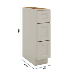 J&K Pebble B6 Vanity 3 Drawer Base 09" W x 33" H x 21" D