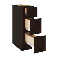 J&K Espresso K8 Vanity 3 Drawer Base 09" W x 33" H x 21" D