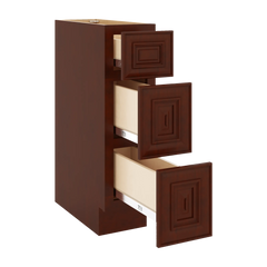J&K Mahogany J5 Vanity 3 Drawer Base 09" W x 33" H x 21" D