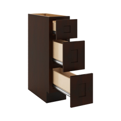 J&K Java Coffee S1 Vanity 3 Drawer Base 09" W x 33" H x 21" D