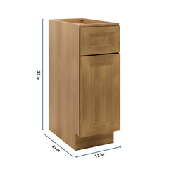 J&K Butterscotch B8 Vanity Base Door/Drawer 12" W x 33" H x 21" D