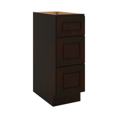 J&K Espresso K8 Vanity 3 Drawer Base 12" W x 33" H x 21" D