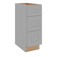 J&K Castle Grey S5 Vanity 3 Drawer Base 12" W x 33" H x 21" D