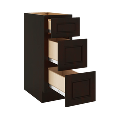 J&K Espresso K8 Vanity 3 Drawer Base 12" W x 33" H x 21" D