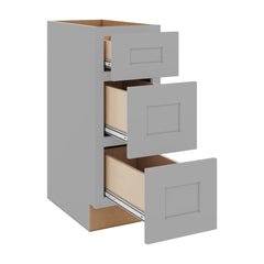 J&K Castle Grey S5 Vanity 3 Drawer Base 12" W x 33" H x 21" D