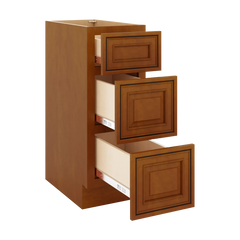 J&K Mocha Glazed K10 Vanity 3 Drawer Base 12" W x 33" H x 21" D