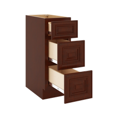 J&K Mahogany J5 Vanity 3 Drawer Base 12" W x 33" H x 21" D