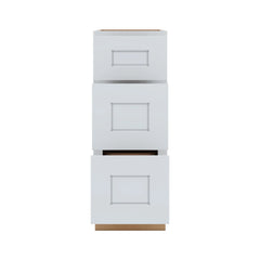 J&K White Shaker S8 Vanity 3 Drawer Base 12" W x 33" H x 21" D