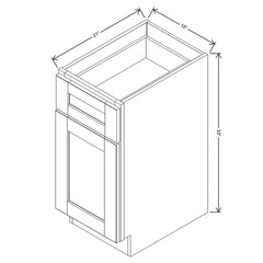 J&K Almond S2 Vanity Base Door/Drawer 15" W x 33" H x 21" D