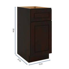 J&K Espresso K8 Vanity Base Door/Drawer 15" W x 33" H x 21" D