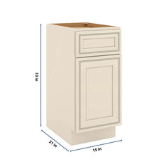 J&K Pearl Glazed H9 Vanity Base Door/Drawer 15" W x 33" H x 21" D