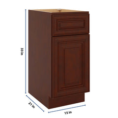 J&K Mahogany J5 Vanity Base Door/Drawer 15" W x 33" H x 21" D