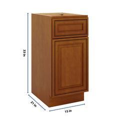 J&K Mocha Glazed K10 Vanity Base Door/Drawer 15" W x 33" H x 21" D