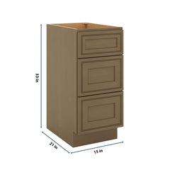 J&K Hazel H8 Vanity 3 Drawer Base 15" W x 33" H x 21" D