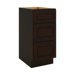 J&K Espresso K8 Vanity 3 Drawer Base 15" W x 33" H x 21" D