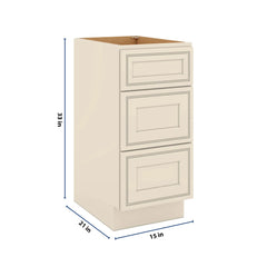 J&K Pearl Glazed H9 Vanity 3 Drawer Base 15" W x 33" H x 21" D